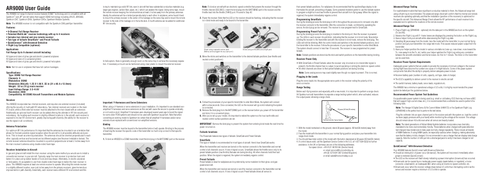 Spektrum SPMAR9000 User Manual | 2 pages