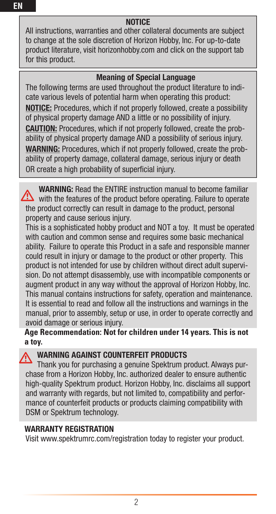 Spektrum SPMAR7200BX User Manual | Page 2 / 38