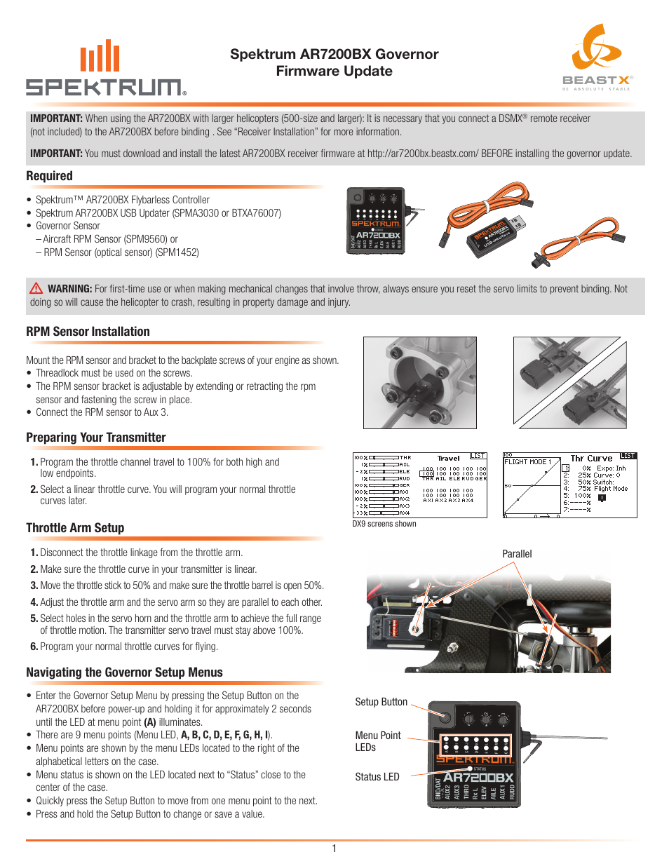 Spektrum SPMAR7200BX User Manual | 5 pages