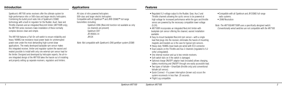 Spektrum SPMAR7100 User Manual | Page 2 / 16