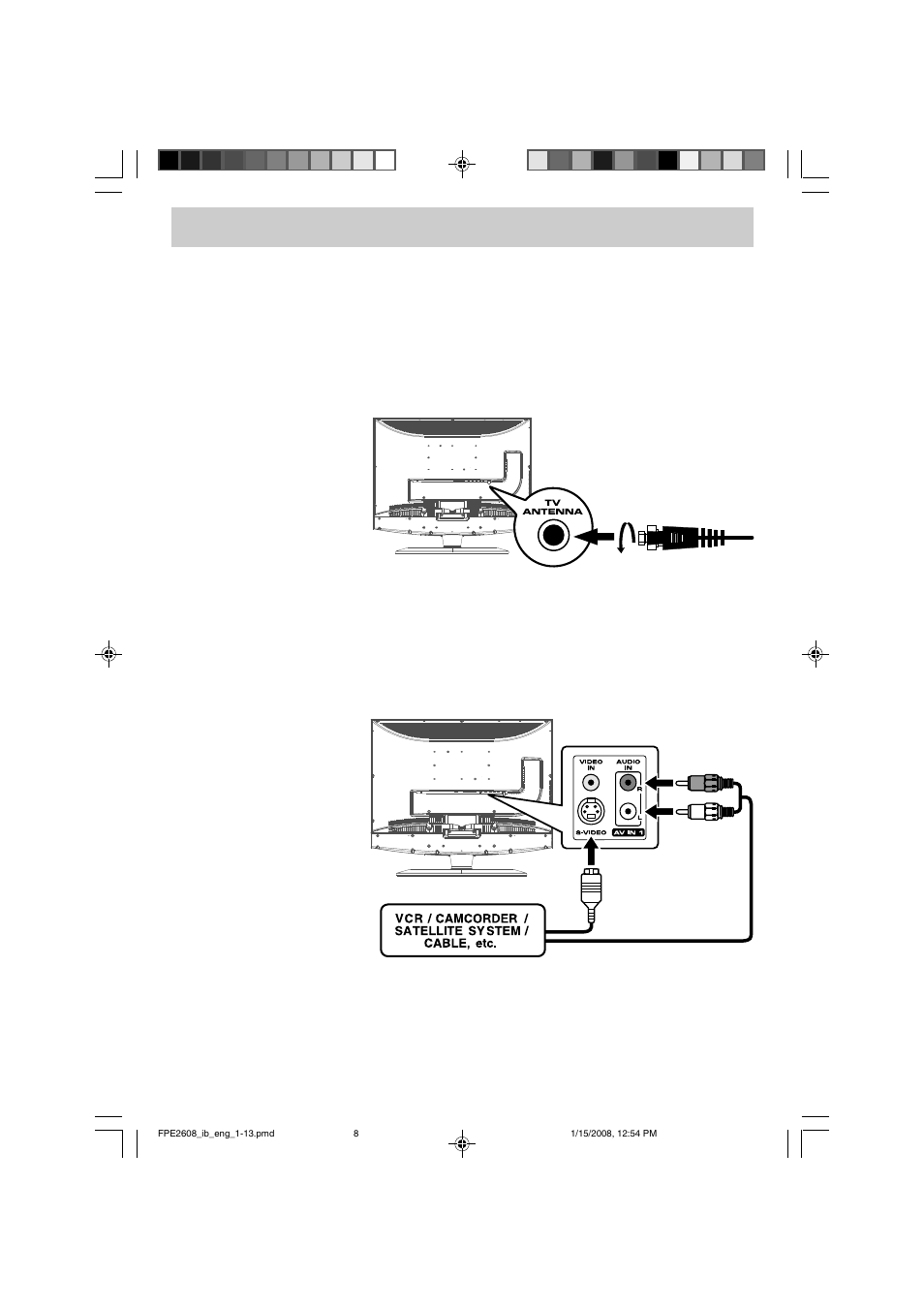 Connections | Audiovox FPE2608 User Manual | Page 9 / 22