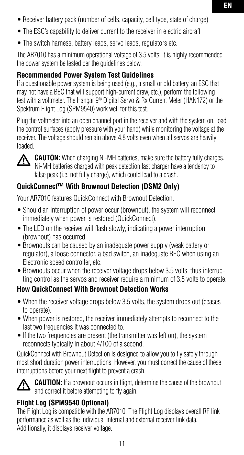 Spektrum SPMAR7010 User Manual | Page 11 / 72