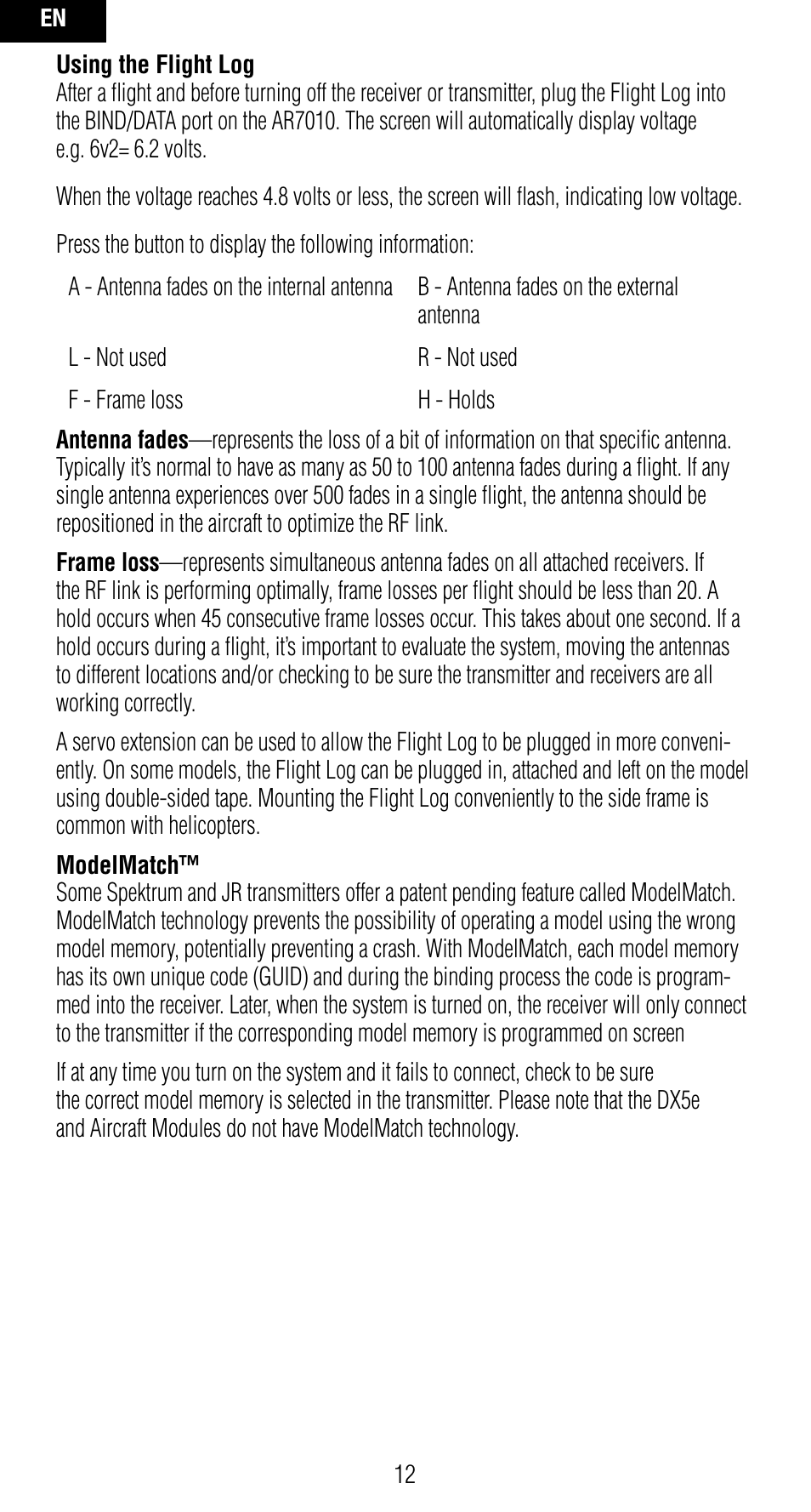 Spektrum SPMAR7010 User Manual | Page 12 / 72