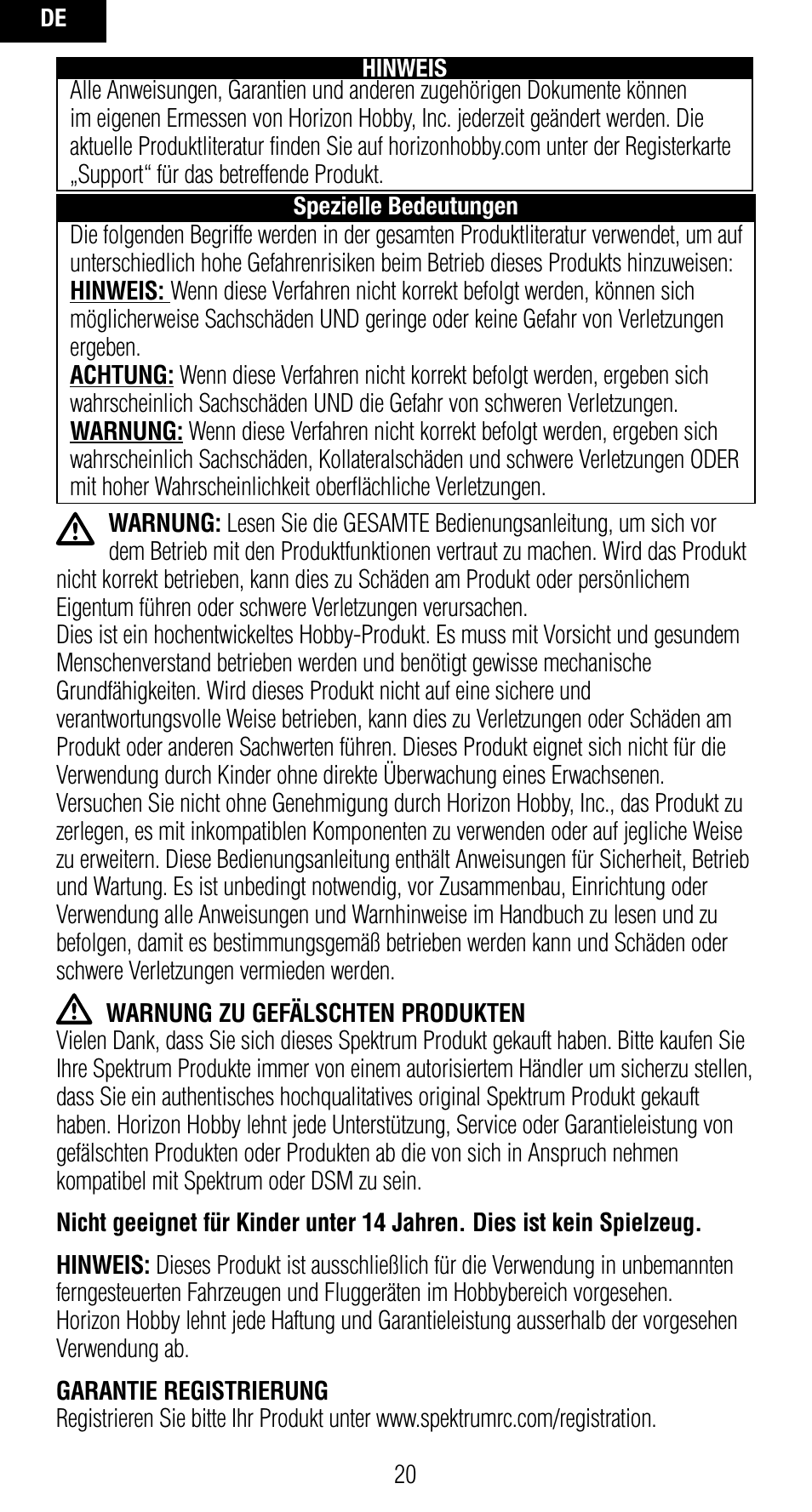 Spektrum SPMAR7010 User Manual | Page 20 / 72