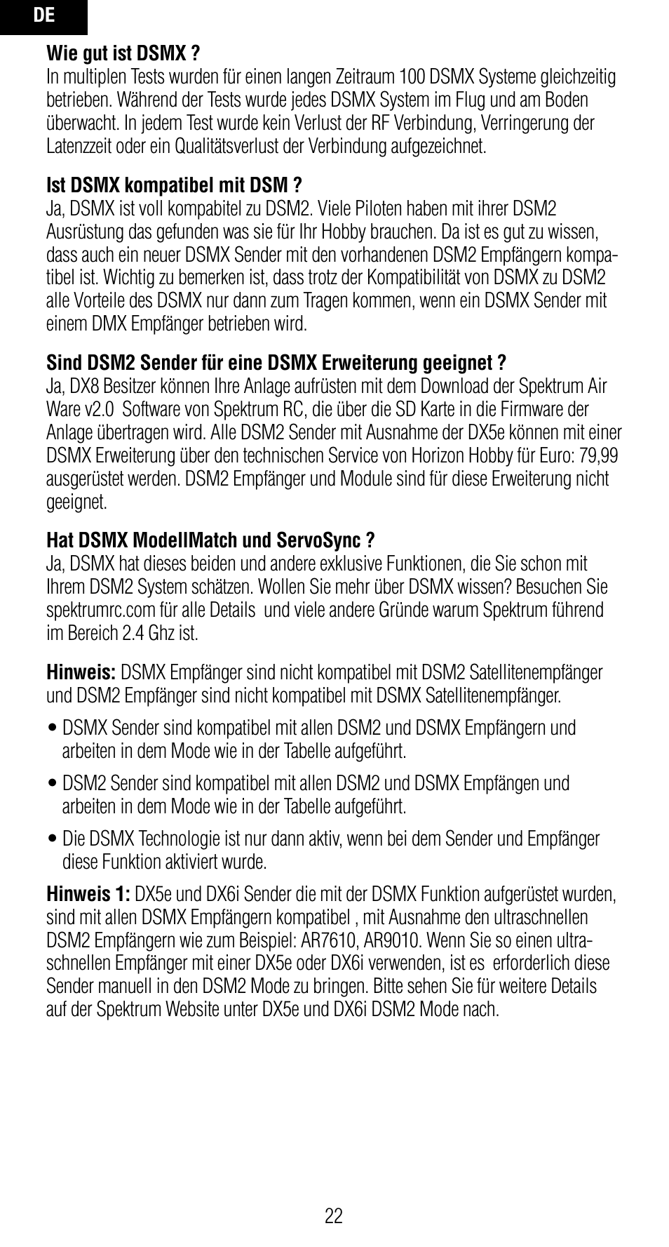 Spektrum SPMAR7010 User Manual | Page 22 / 72