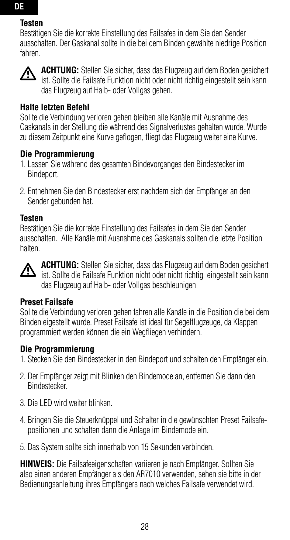 Spektrum SPMAR7010 User Manual | Page 28 / 72