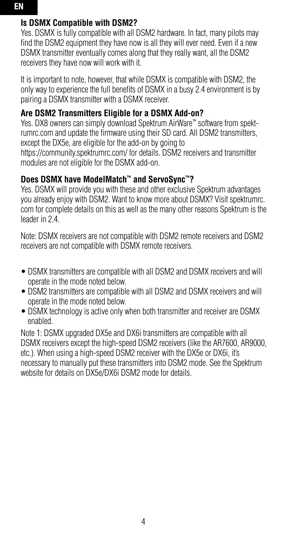 Spektrum SPMAR7010 User Manual | Page 4 / 72