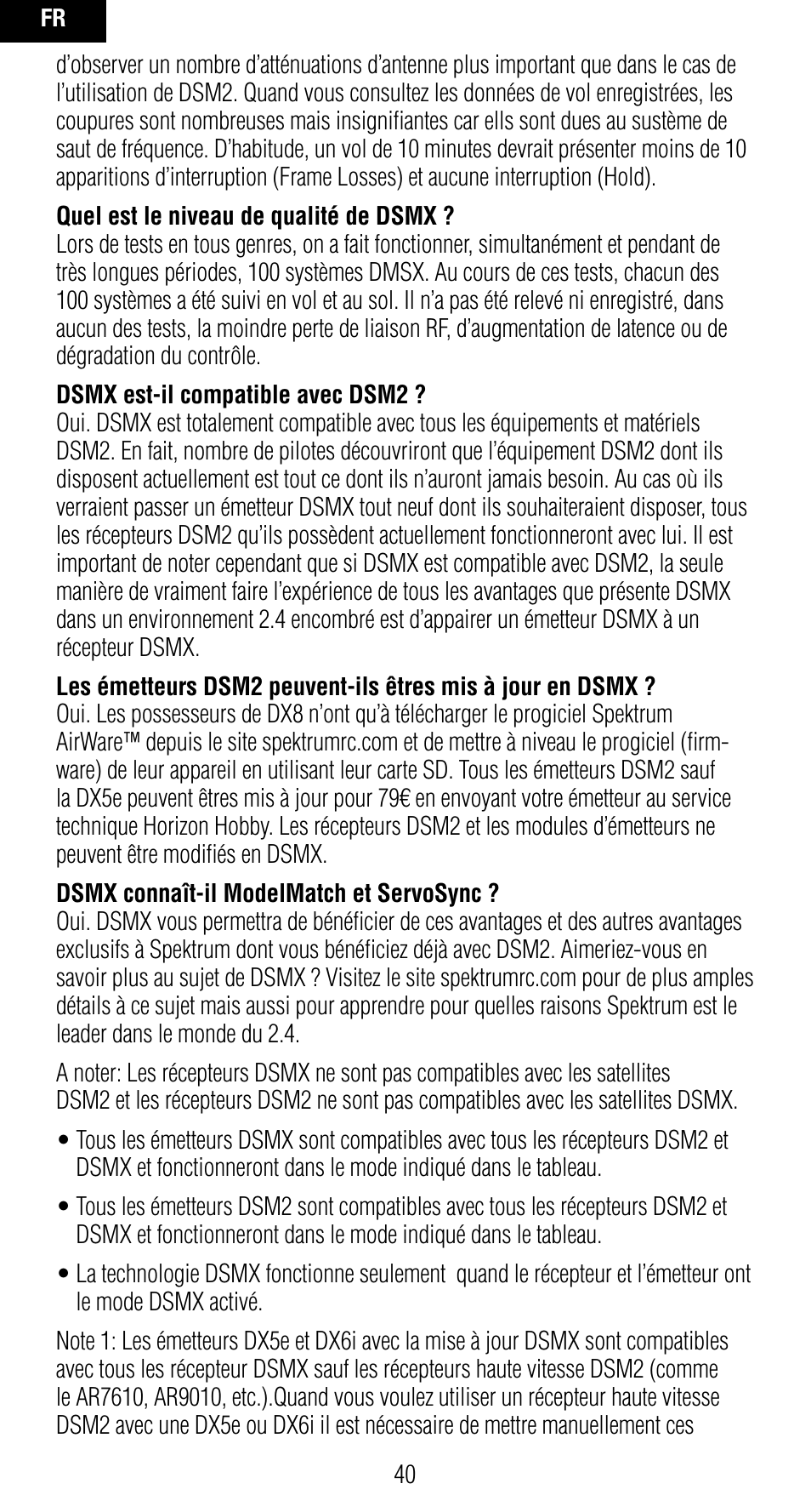 Spektrum SPMAR7010 User Manual | Page 40 / 72