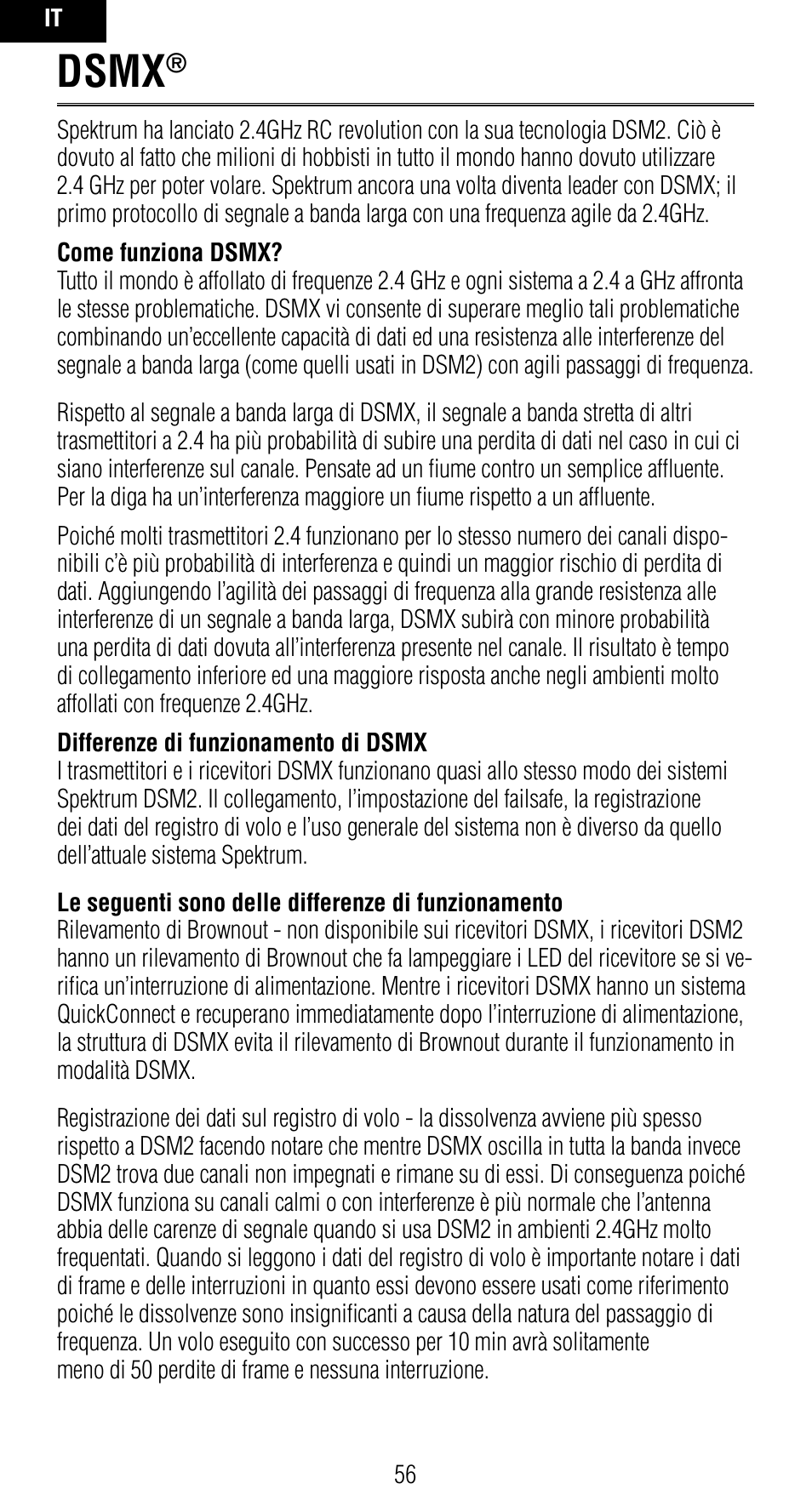 Dsmx | Spektrum SPMAR7010 User Manual | Page 56 / 72