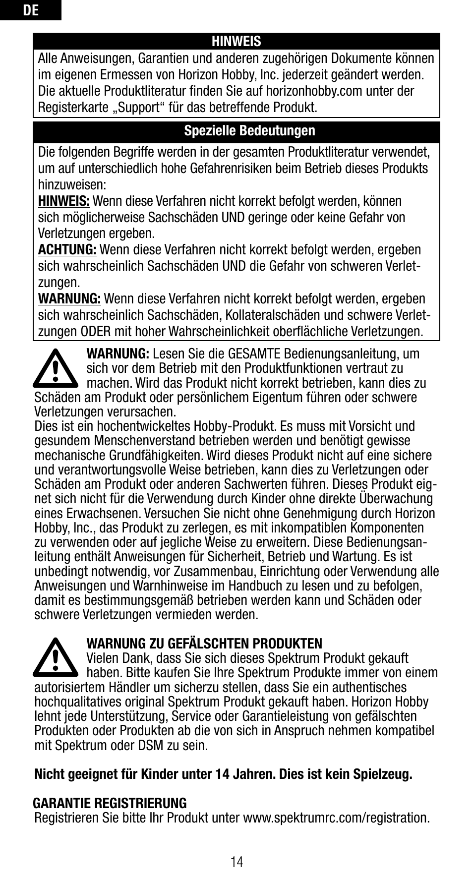 Spektrum SPMAR6410NBL User Manual | Page 16 / 56