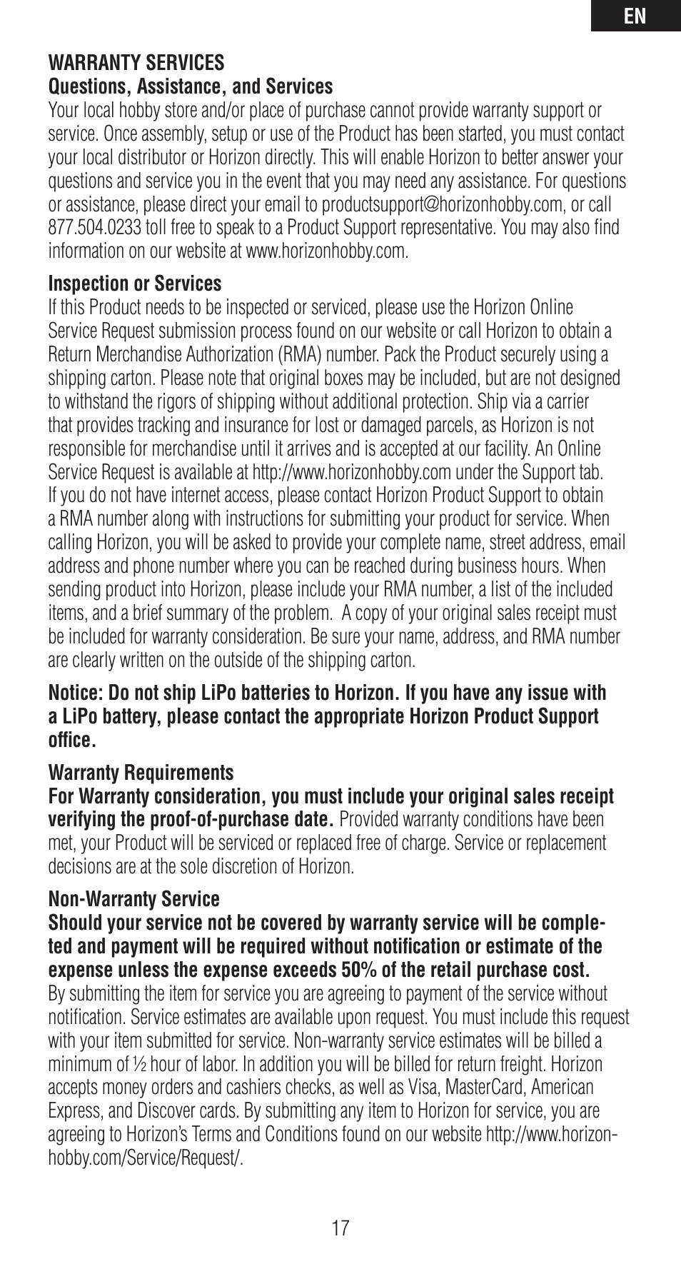 Spektrum SPMAR6410LBL User Manual | Page 17 / 76
