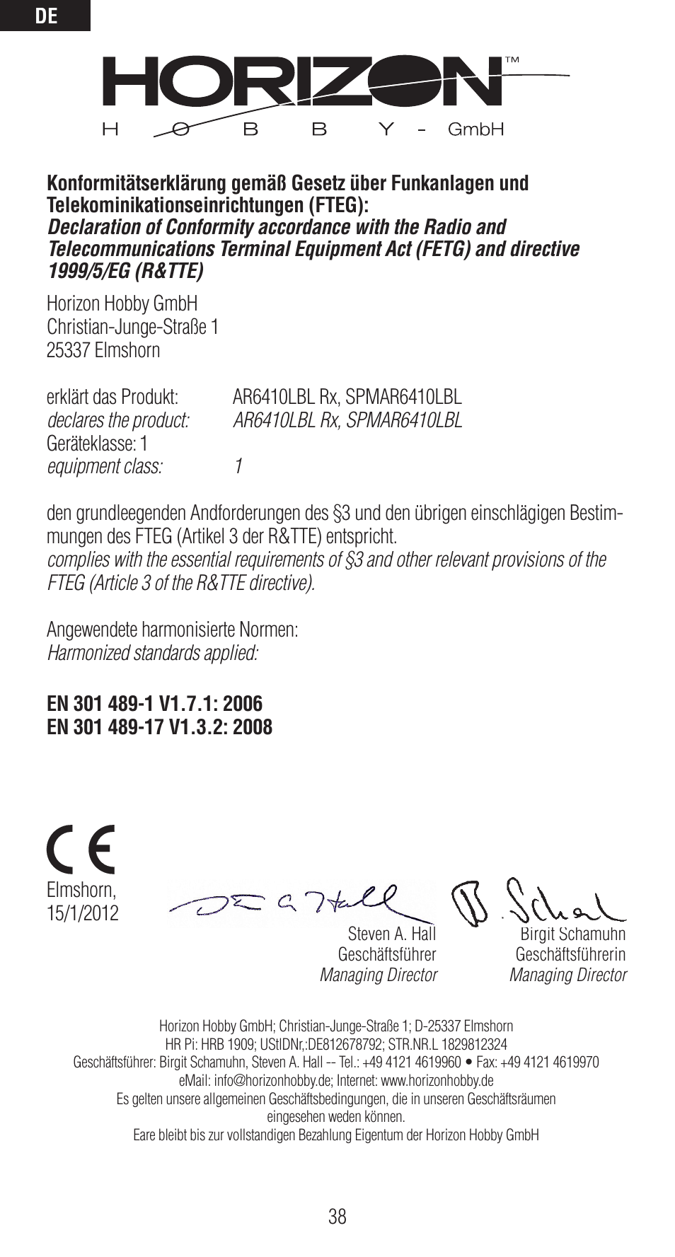 Spektrum SPMAR6410LBL User Manual | Page 38 / 76