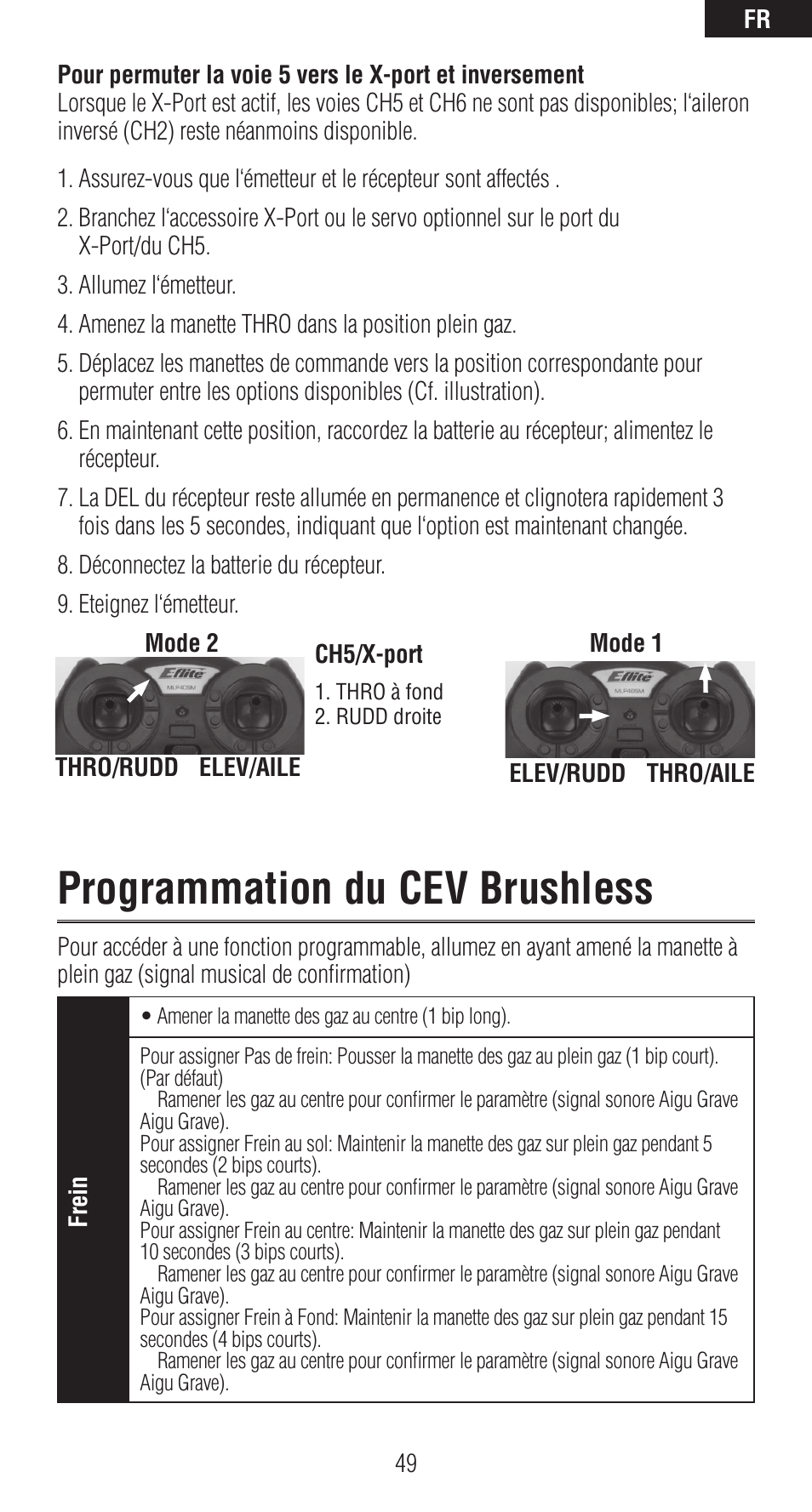 Programmation du cev brushless | Spektrum SPMAR6410LBL User Manual | Page 49 / 76
