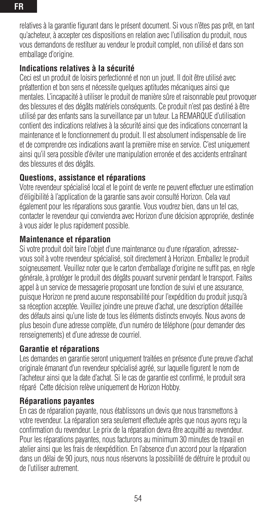 Spektrum SPMAR6410LBL User Manual | Page 54 / 76