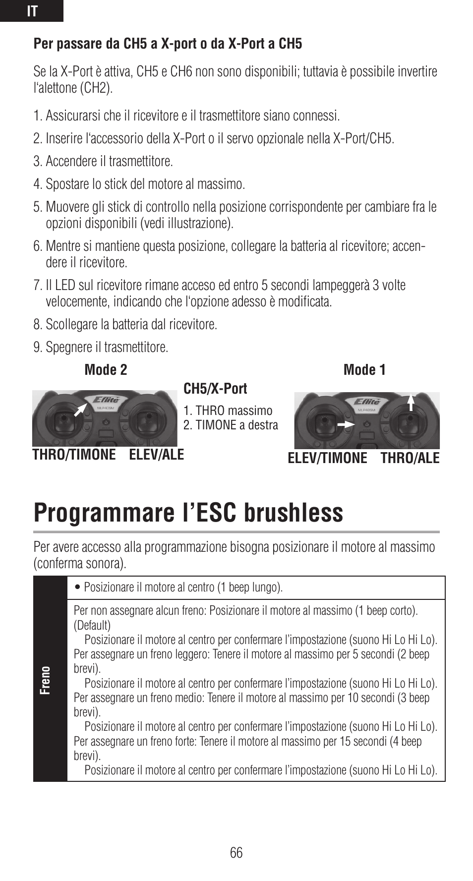 Programmare l’esc brushless | Spektrum SPMAR6410LBL User Manual | Page 66 / 76