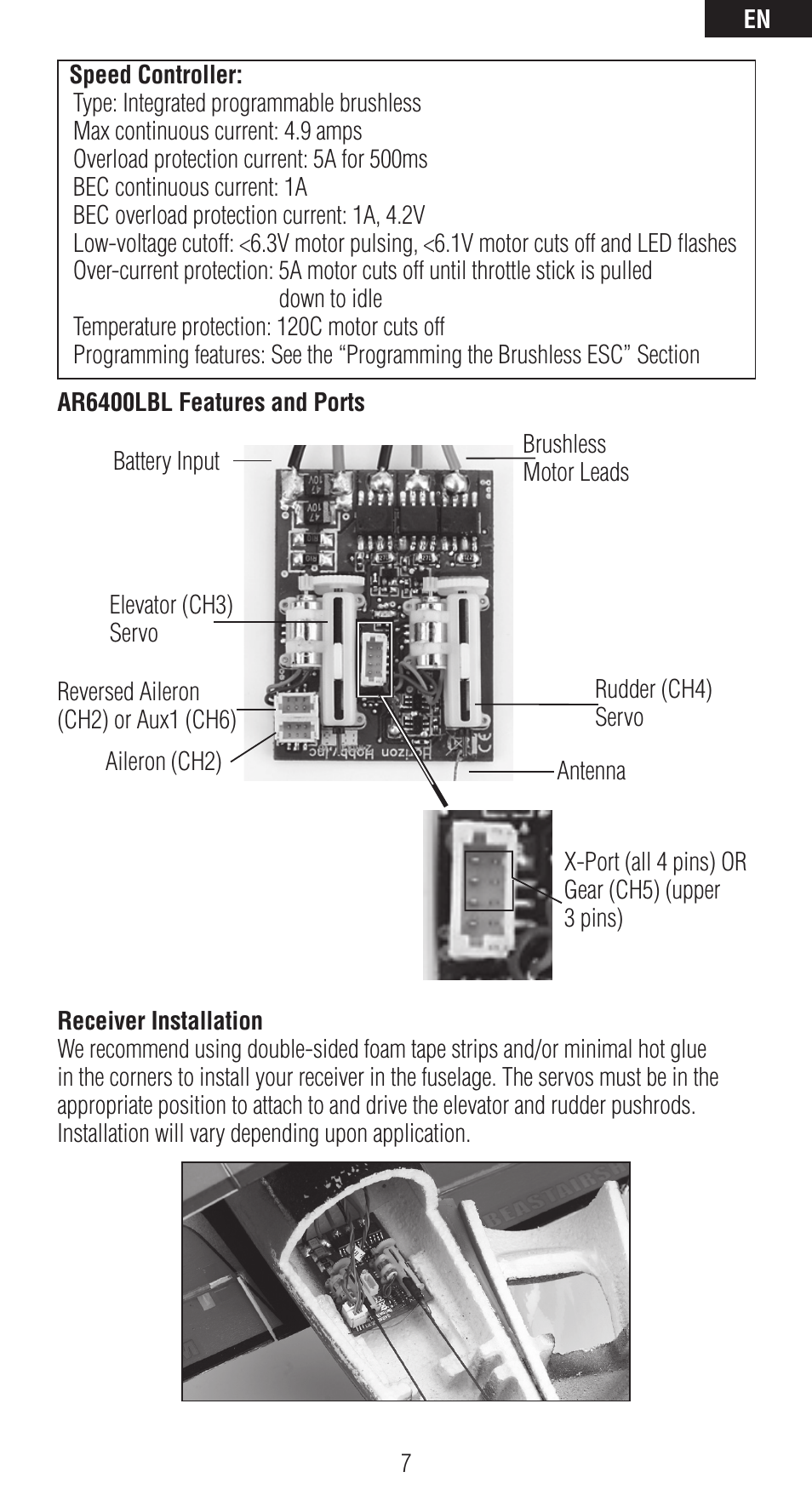 Spektrum SPMAR6410LBL User Manual | Page 7 / 76