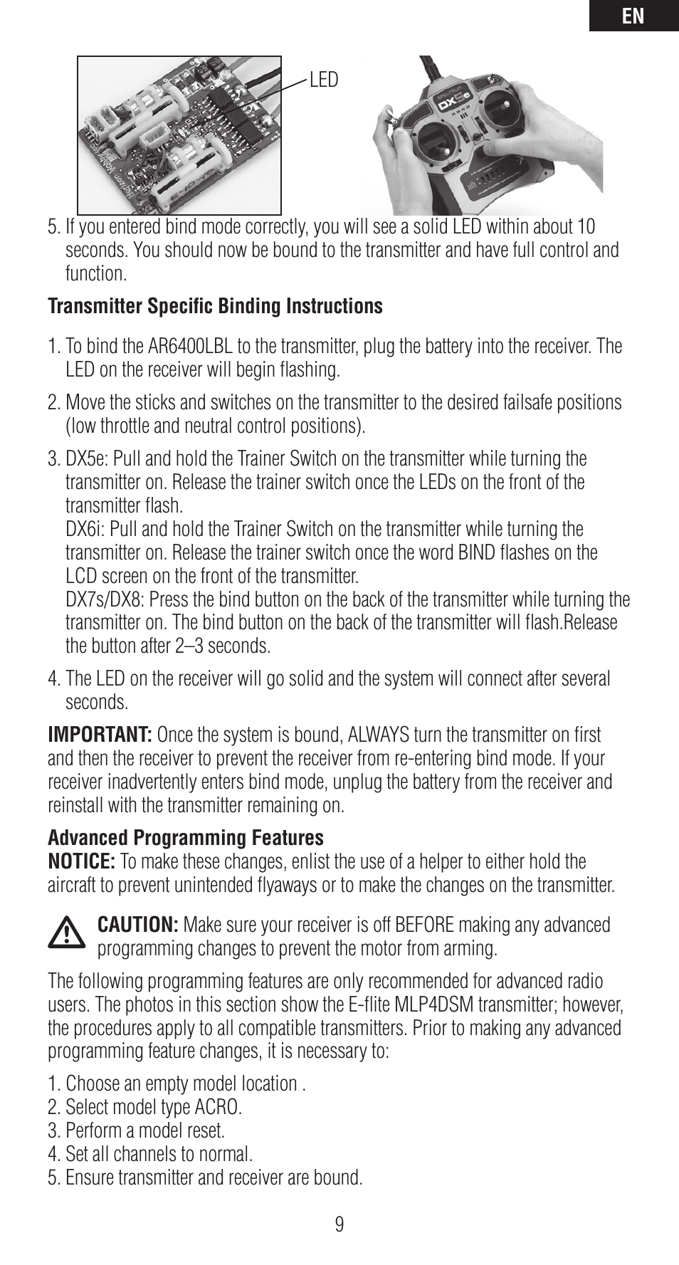 Spektrum SPMAR6410LBL User Manual | Page 9 / 76