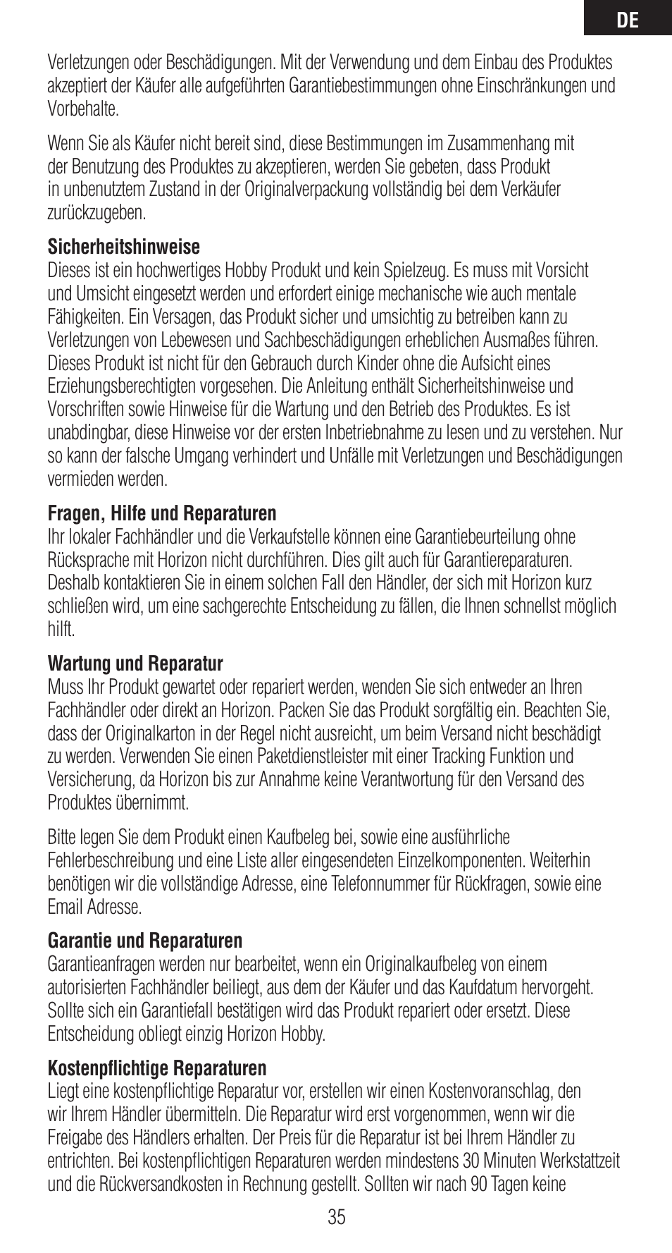 Spektrum SPMAR6410 User Manual | Page 35 / 72