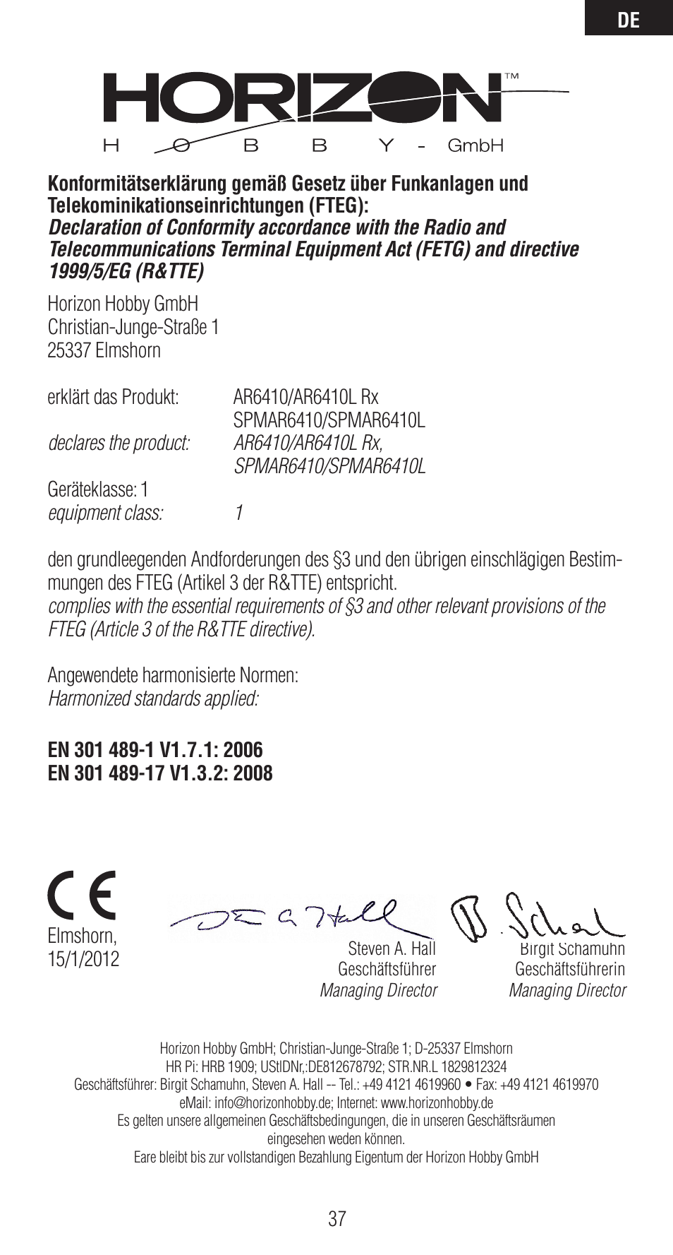 Spektrum SPMAR6410 User Manual | Page 37 / 72