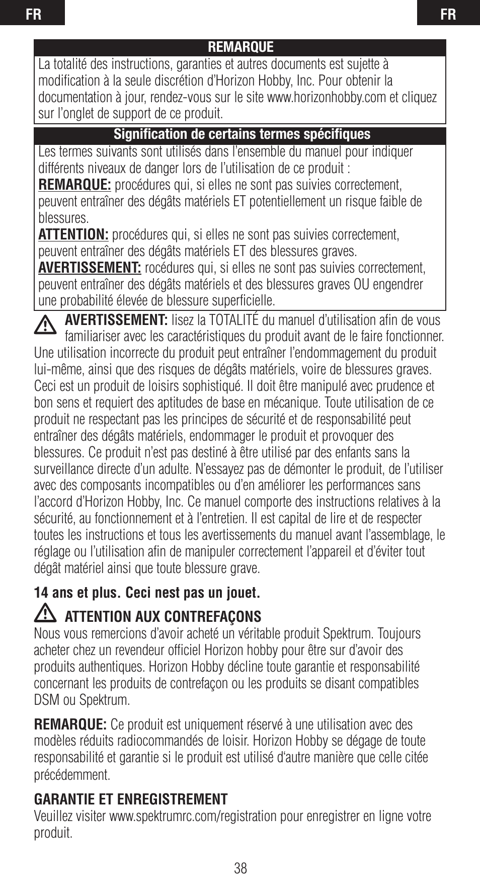 Spektrum SPMAR6410 User Manual | Page 38 / 72