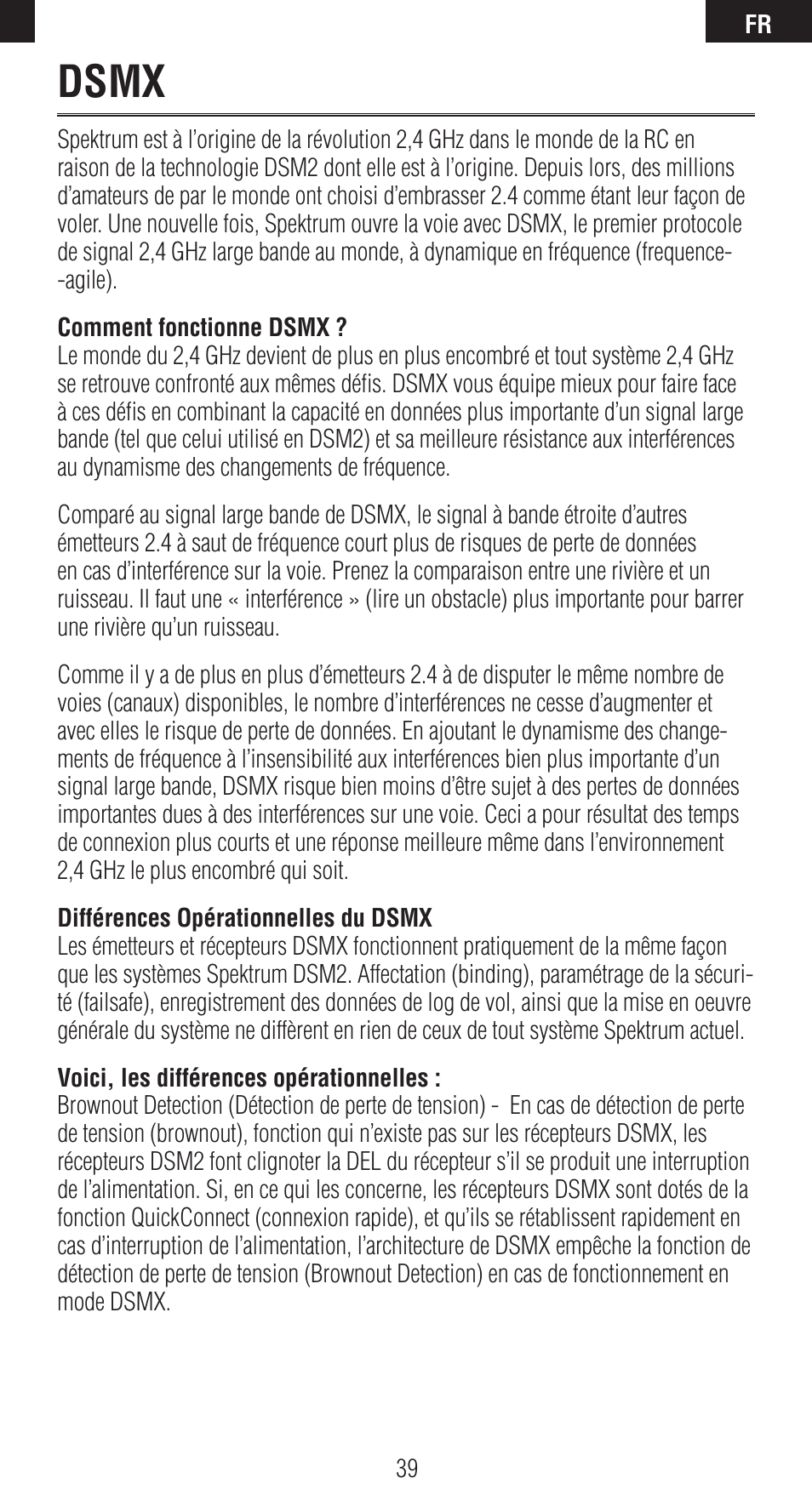 Dsmx | Spektrum SPMAR6410 User Manual | Page 39 / 72