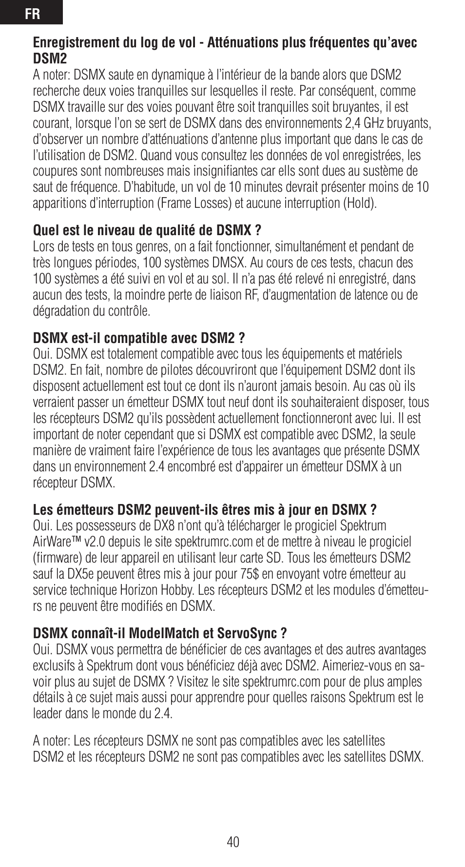 Spektrum SPMAR6410 User Manual | Page 40 / 72