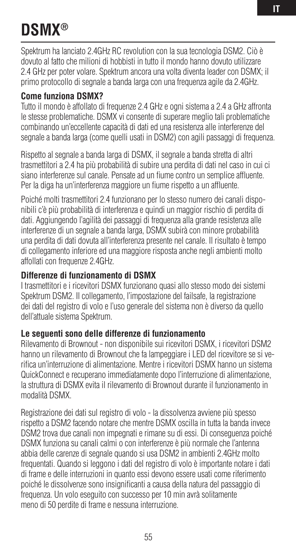 Dsmx | Spektrum SPMAR6410 User Manual | Page 55 / 72