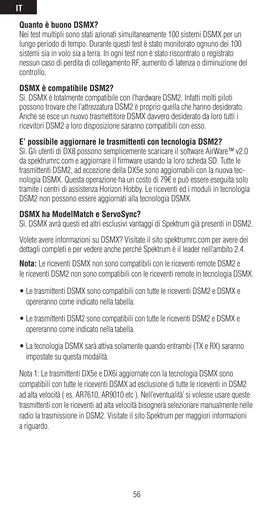 Spektrum SPMAR6410 User Manual | Page 56 / 72