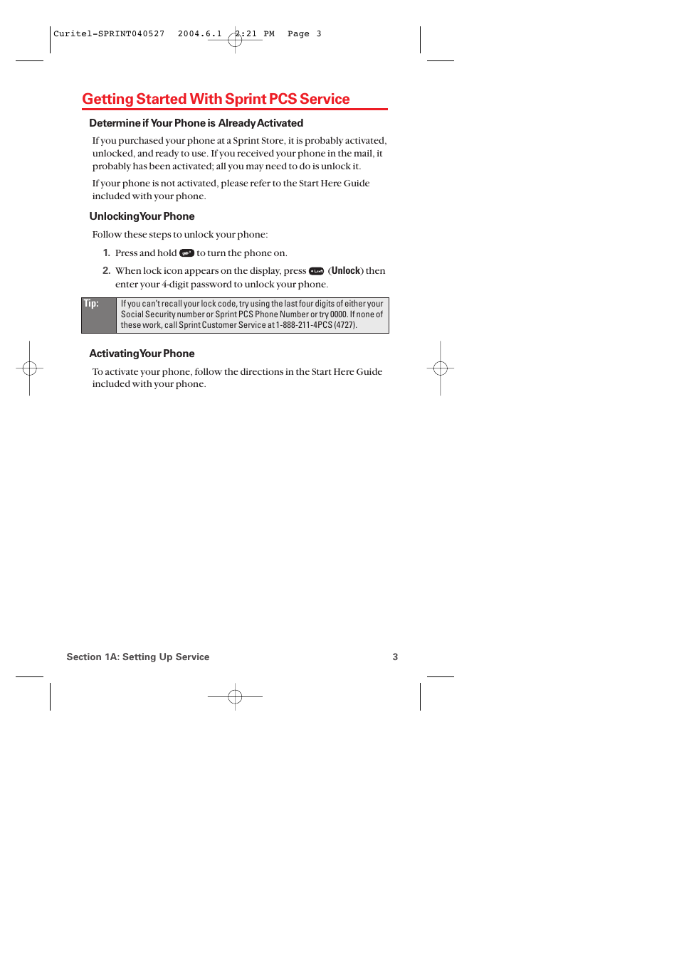 Getting started with sprint pcs service | Audiovox PM-8920 User Manual | Page 12 / 206