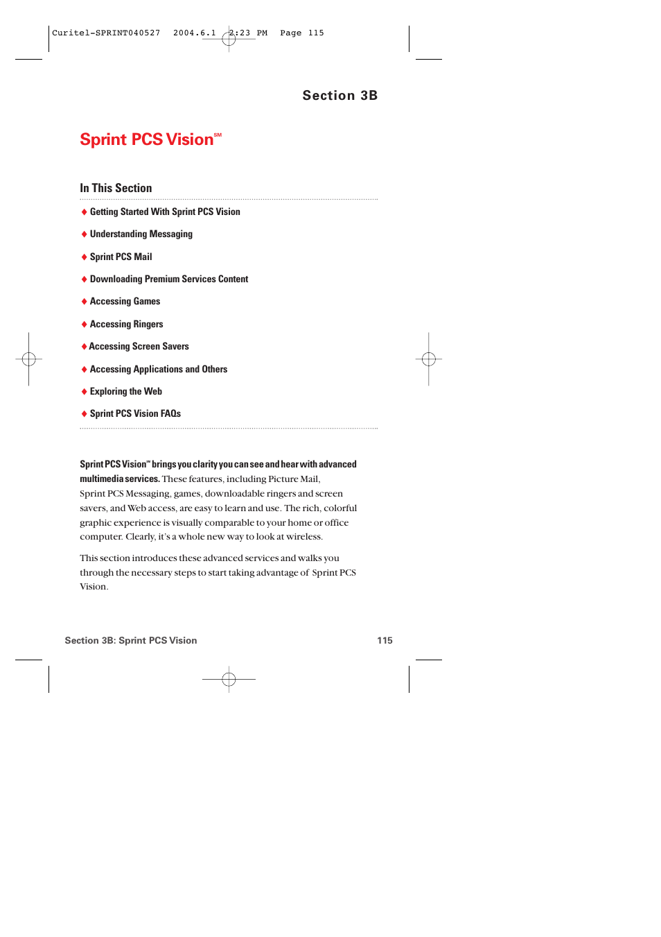 3b. sprint pcs vision, Sprint pcs vision | Audiovox PM-8920 User Manual | Page 124 / 206