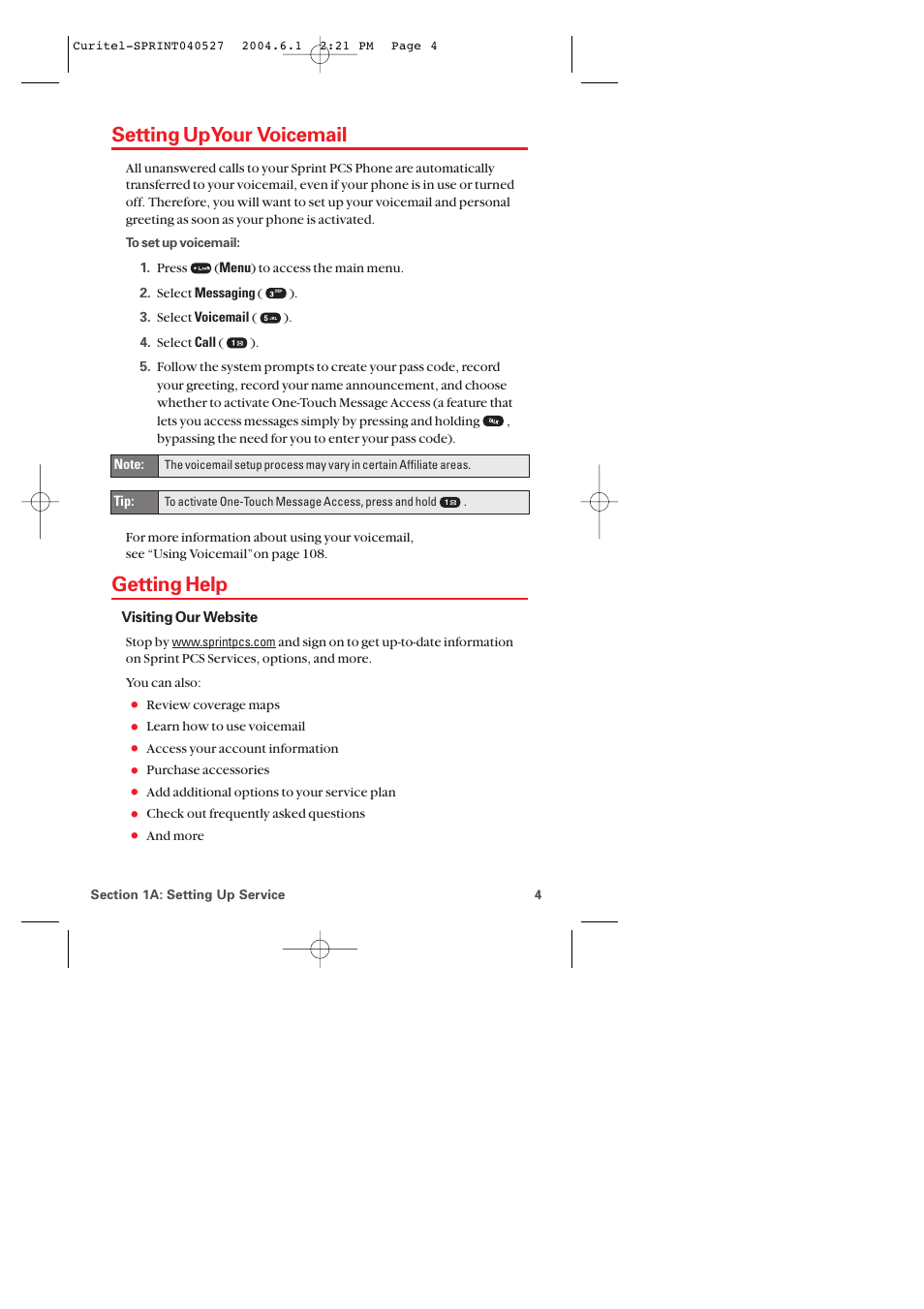 Setting up your voicemail, Getting help | Audiovox PM-8920 User Manual | Page 13 / 206