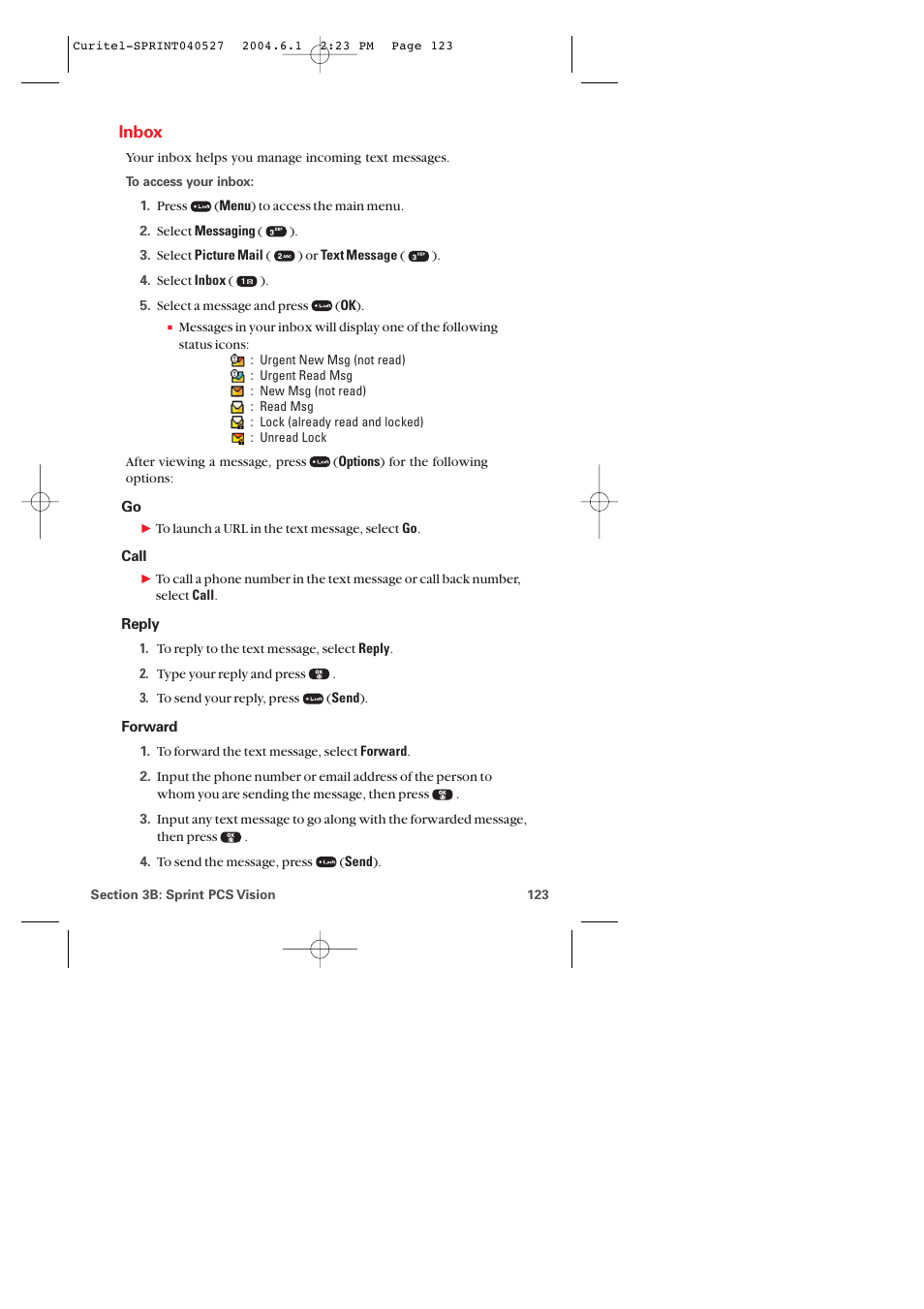 Inbox | Audiovox PM-8920 User Manual | Page 132 / 206