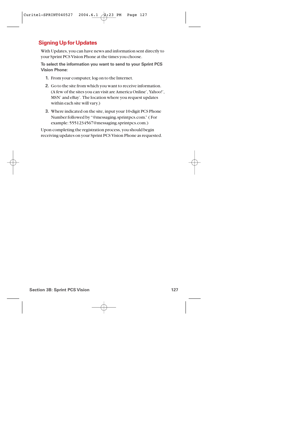 Signing up for updates | Audiovox PM-8920 User Manual | Page 136 / 206