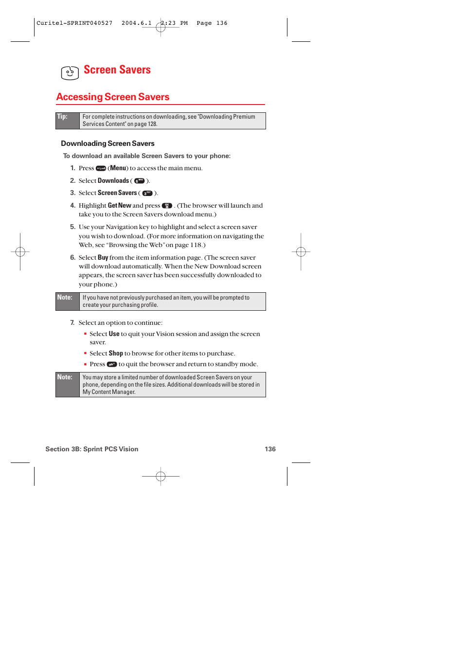 Accessing screen savers, Screen savers | Audiovox PM-8920 User Manual | Page 145 / 206