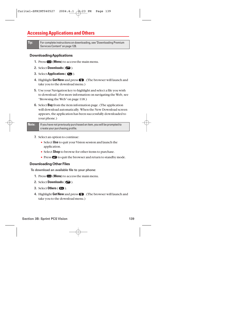 Accessing applications and others | Audiovox PM-8920 User Manual | Page 148 / 206