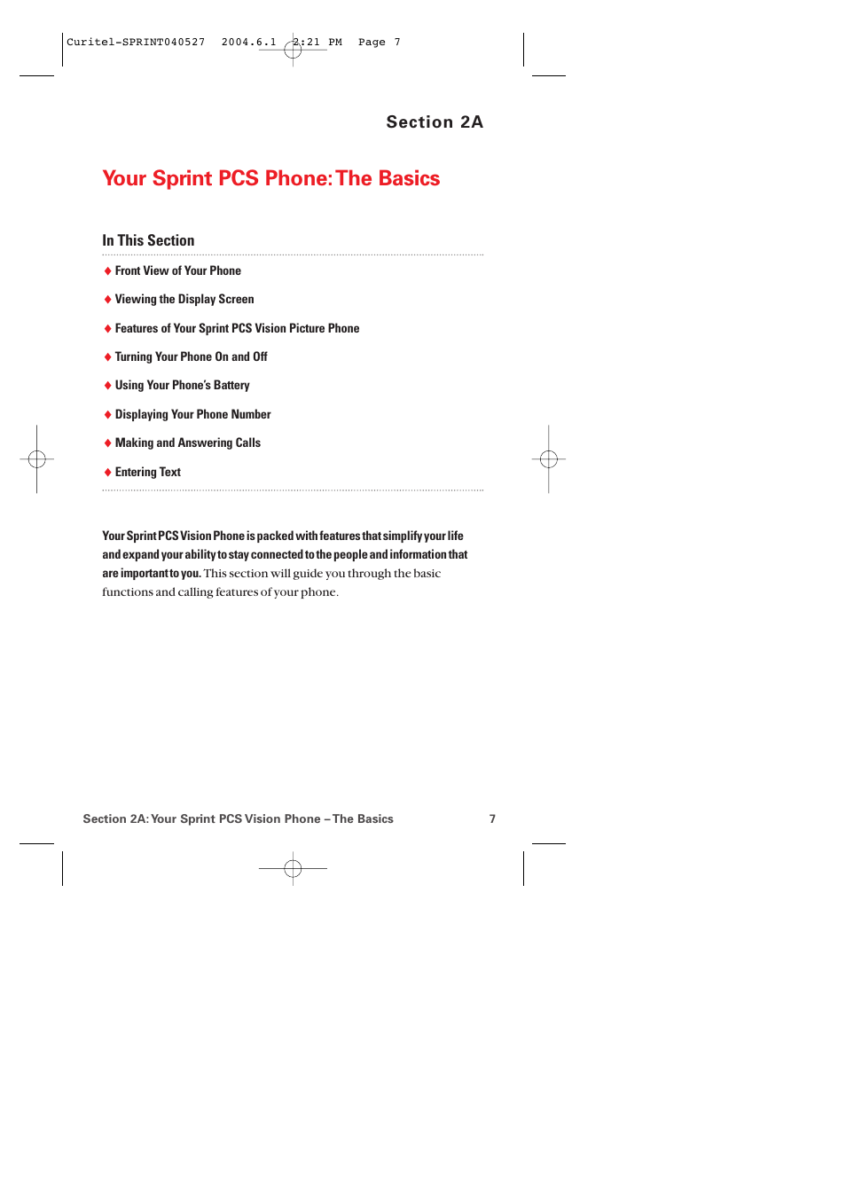 2a. your sprint pcs phone:the basics, Your sprint pcs phone: the basics | Audiovox PM-8920 User Manual | Page 16 / 206