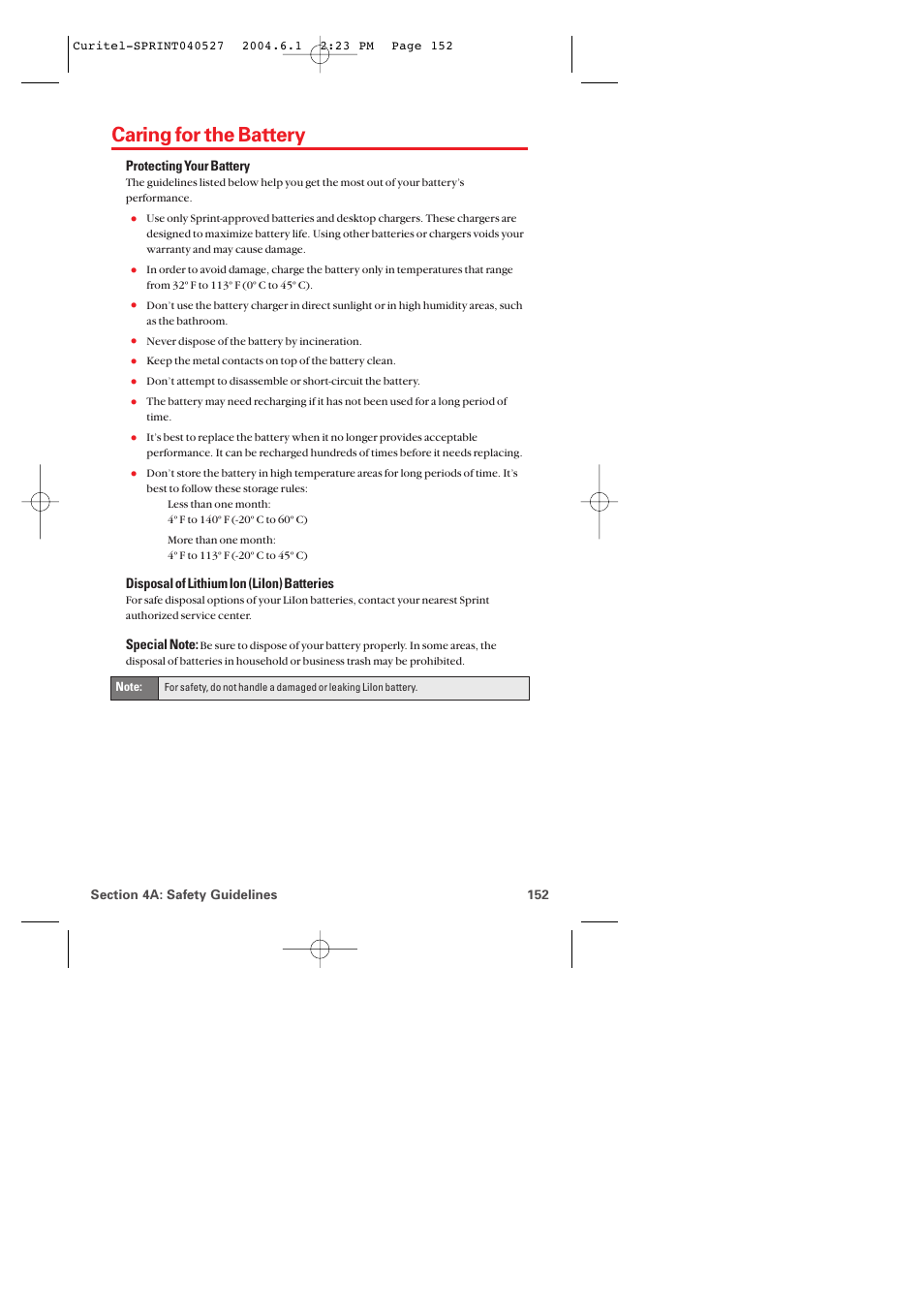Caring for the battery | Audiovox PM-8920 User Manual | Page 161 / 206