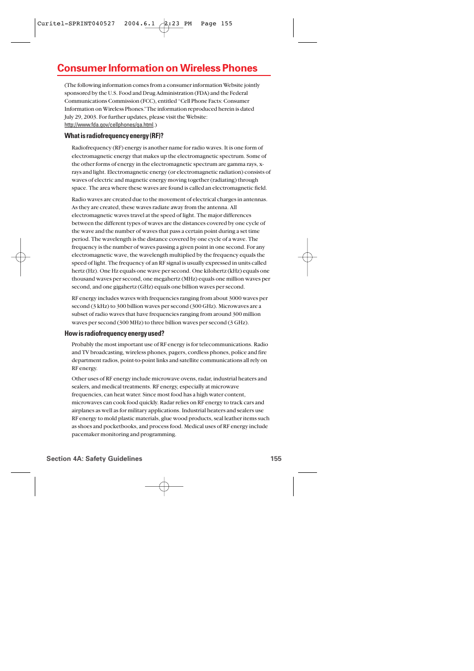 Consumer information on wireless phones | Audiovox PM-8920 User Manual | Page 164 / 206