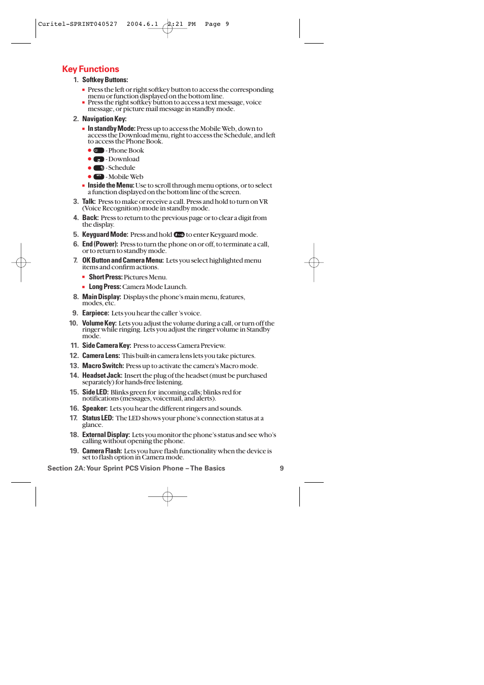 Key functions | Audiovox PM-8920 User Manual | Page 18 / 206