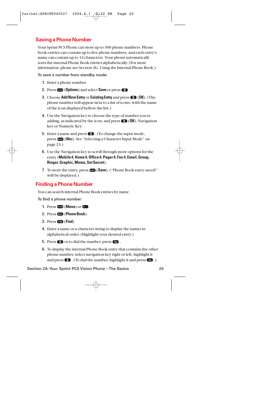 Saving a phone number, Finding a phone number | Audiovox PM-8920 User Manual | Page 29 / 206