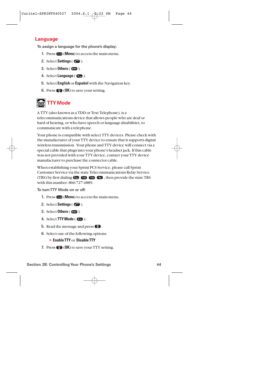 Language, Tty mode | Audiovox PM-8920 User Manual | Page 53 / 206