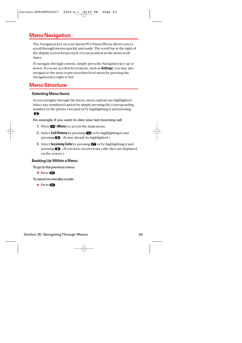 Menu navigation, Menu structure | Audiovox PM-8920 User Manual | Page 72 / 206