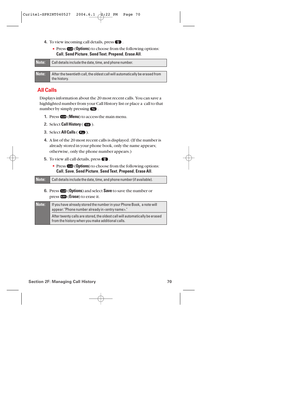All calls | Audiovox PM-8920 User Manual | Page 79 / 206