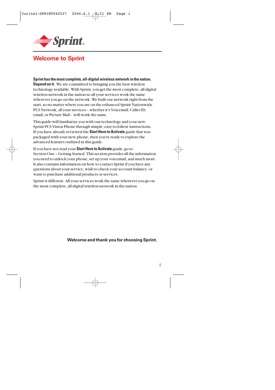 Welcome to sprint | Audiovox PM-8920 User Manual | Page 8 / 206