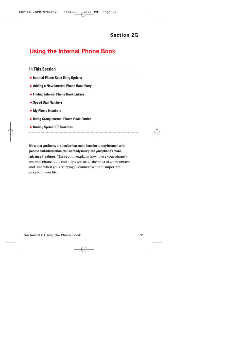 2g. using the internal phone book, Using the internal phone book | Audiovox PM-8920 User Manual | Page 81 / 206