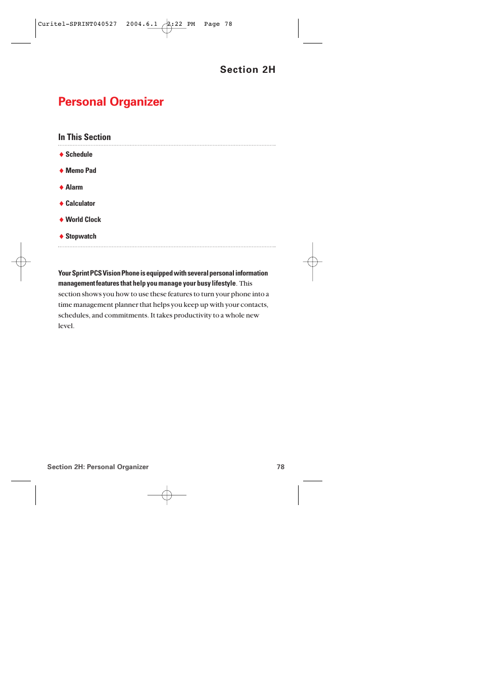 2h. personal organizer, Personal organizer | Audiovox PM-8920 User Manual | Page 87 / 206