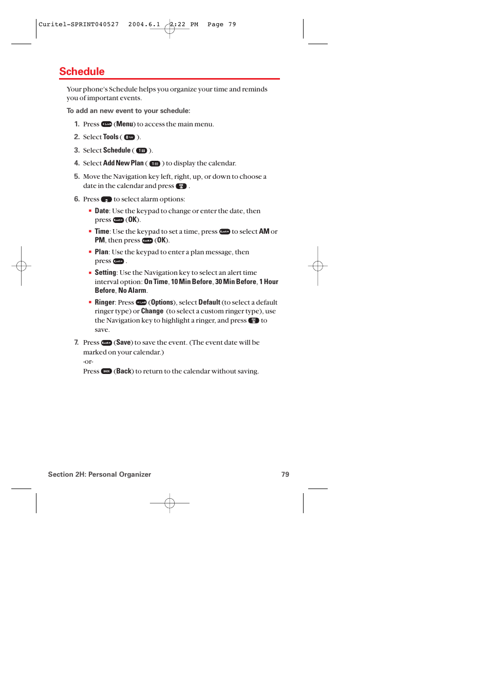 Schedule | Audiovox PM-8920 User Manual | Page 88 / 206