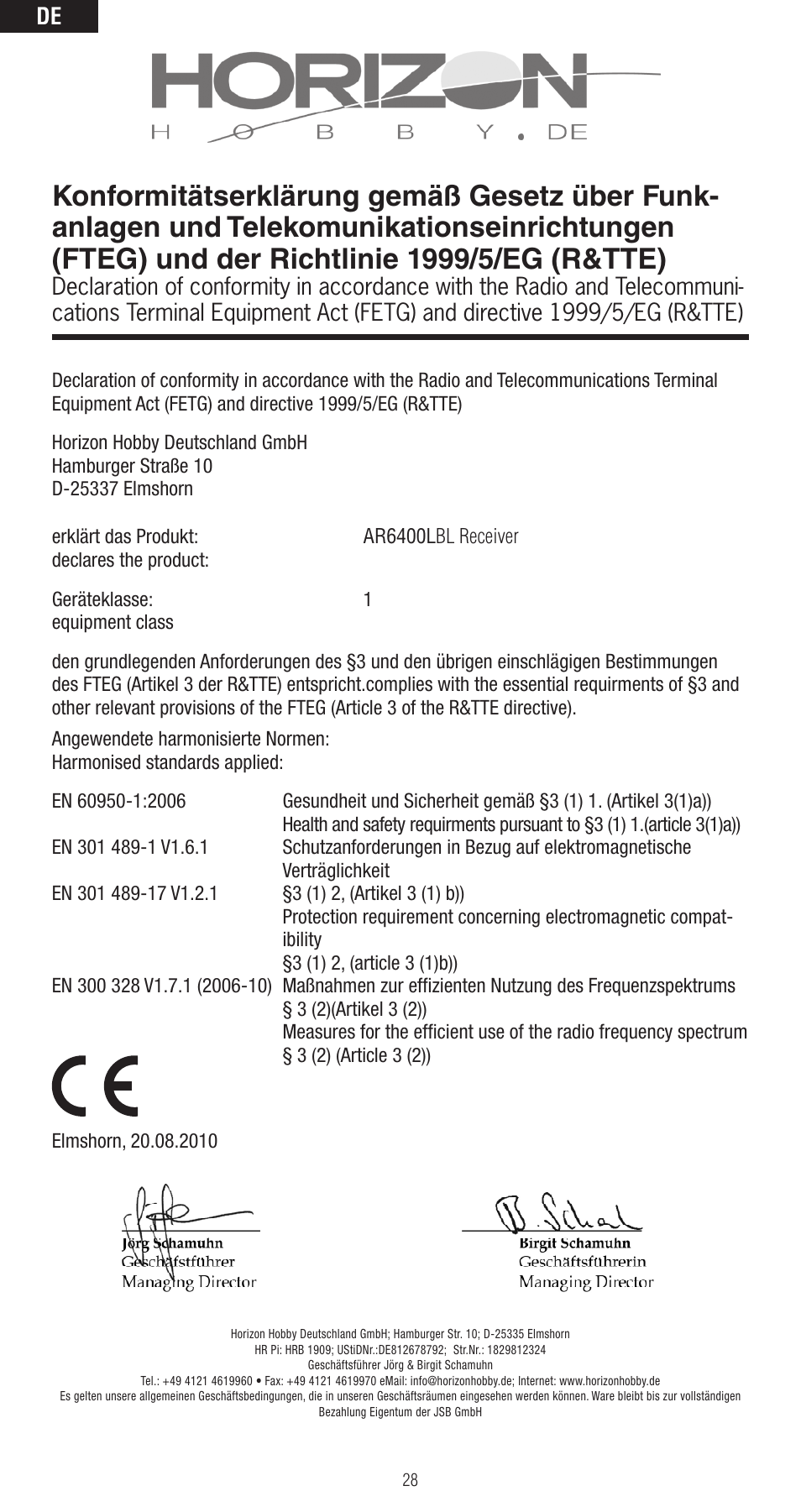 Spektrum SPMAR6400LBL User Manual | Page 28 / 60