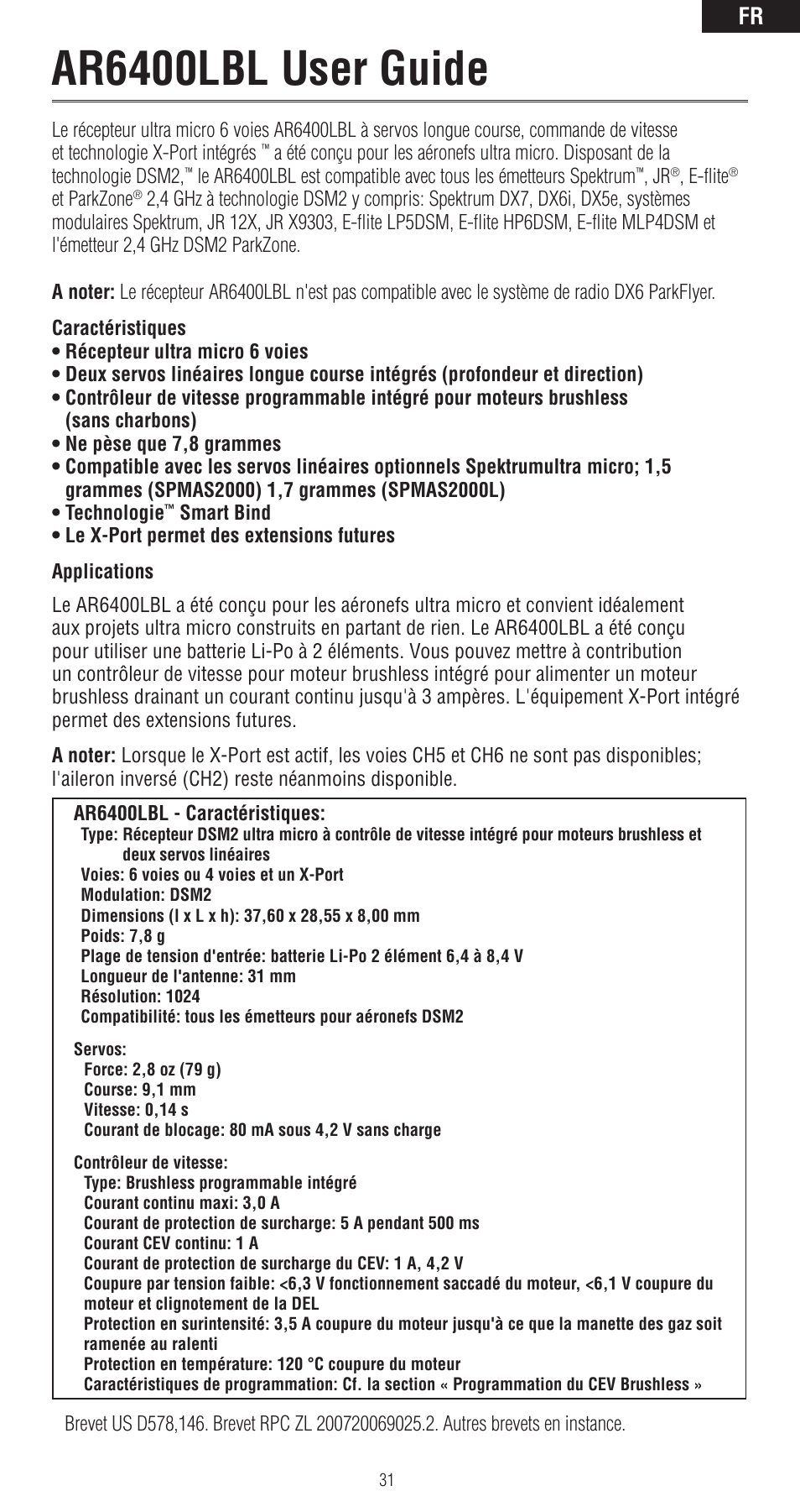 Ar6400lbl user guide | Spektrum SPMAR6400LBL User Manual | Page 31 / 60