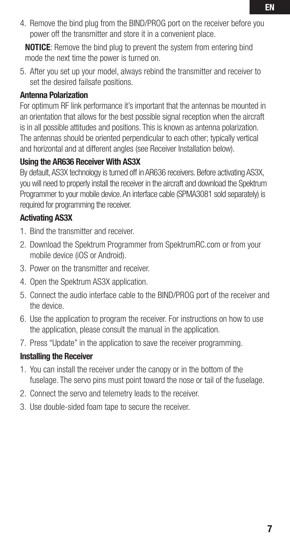 Spektrum SPMAR636 User Guide User Manual | Page 7 / 16